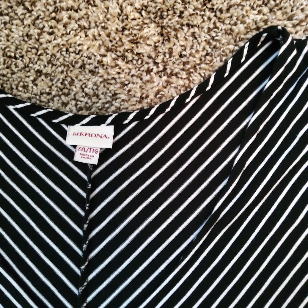 Merona V Neck Black & White Sundress - Picture 2 of 8